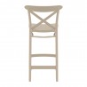 Cross Counter Stool Taupe - Back