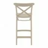 Cross Counter Stool Taupe - Back - Cross Counter Stool Taupe - Back