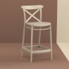 Cross Counter Stool Taupe - Angled View