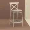 Cross Counter Stool Taupe - Angled View - Cross Counter Stool Taupe - Angled View