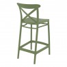 Cross Counter Stool Olive Green - Back Angle