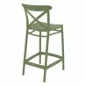 Cross Counter Stool Olive Green - Back Angle - Cross Counter Stool Olive Green - Back Angle