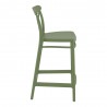 Cross Counter Stool Olive Green - Side Angle