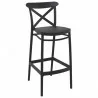 Cross Bar Stool Black - Angled View - Cross Bar Stool Black - Angled View