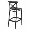 Cross Bar Stool Black - Back Angle - Cross Bar Stool Black - Back Angle
