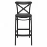 Cross Bar Stool Black - Front - Cross Bar Stool Black - Front