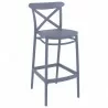 Cross Bar Stool Dark Gray - Angled - Cross Bar Stool Dark Gray - Angled