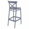 Cross Bar Stool Dark Gray - Back Angle - Cross Bar Stool Dark Gray - Back Angle