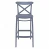 Cross Bar Stool Dark Gray - Front - Cross Bar Stool Dark Gray - Front