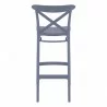 Cross Bar Stool Dark Gray - Back - Cross Bar Stool Dark Gray - Back