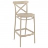 Cross Bar Stool Taupe - Angled View