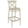 Cross Bar Stool Taupe - Angled View - Cross Bar Stool Taupe - Angled View