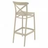 Cross Bar Stool Taupe - Back Angle - Cross Bar Stool Taupe - Back Angle