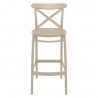 Cross Bar Stool Taupe - Front