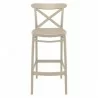 Cross Bar Stool Taupe - Front - Cross Bar Stool Taupe - Front