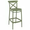 Cross Bar Stool Olive Green - Angled - Cross Bar Stool Olive Green - Angled