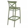 Cross Bar Stool Olive Green - Back Angle