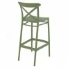 Cross Bar Stool Olive Green - Back Angle - Cross Bar Stool Olive Green - Back Angle