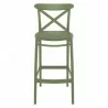 Cross Bar Stool Olive Green - Front - Cross Bar Stool Olive Green - Front