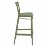 Cross Bar Stool Olive Green - Side - Cross Bar Stool Olive Green - Side