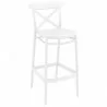 Cross Bar Stool White - Angled - Cross Bar Stool White - Angled