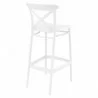Cross Bar Stool White - Back Angle - Cross Bar Stool White - Back Angle