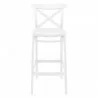 Cross Bar Stool White - Front View - Cross Bar Stool White - Front View