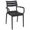 Compamia Paris Resin Outdoor Arm Chair In Black - Angled - Compamia Paris Resin Outdoor Arm Chair In Black - Angled