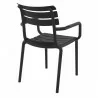 Compamia Paris Resin Outdoor Arm Chair In Black - Back Angled - Compamia Paris Resin Outdoor Arm Chair In Black - Back Angled