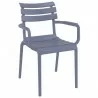Compamia Paris Resin Outdoor Arm Chair In Dark Gray - Angled - Compamia Paris Resin Outdoor Arm Chair In Dark Gray - Angled