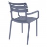 Compamia Paris Resin Outdoor Arm Chair In Dark Gray - Back Angled