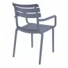 Compamia Paris Resin Outdoor Arm Chair In Dark Gray - Back Angled - Compamia Paris Resin Outdoor Arm Chair In Dark Gray - Back Angled