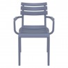 Compamia Paris Resin Outdoor Arm Chair In Dark Gray - Front