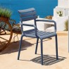 Compamia Paris Resin Outdoor Arm Chair In Dark Gray - Lifestyle 2