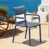 Compamia Paris Resin Outdoor Arm Chair In Dark Gray - Lifestyle 2 - Compamia Paris Resin Outdoor Arm Chair In Dark Gray - Lifestyle 2