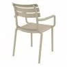 Compamia Paris Resin Outdoor Arm Chair In Taupe - Back Angled - Compamia Paris Resin Outdoor Arm Chair In Taupe - Back Angled