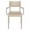 Compamia Paris Resin Outdoor Arm Chair In Taupe - Front - Compamia Paris Resin Outdoor Arm Chair In Taupe - Front