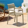 Compamia Paris Resin Outdoor Arm Chair In Taupe - Lifestyle 2