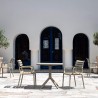 Compamia Paris Resin Outdoor Arm Chair In Taupe - Lifestyle