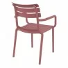 Compamia Paris Resin Outdoor Arm Chair In Marsala - Back Angled - Compamia Paris Resin Outdoor Arm Chair In Marsala - Back Angled