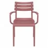 Compamia Paris Resin Outdoor Arm Chair In Marsala - Front - Compamia Paris Resin Outdoor Arm Chair In Marsala - Front