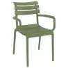Compamia Paris Resin Outdoor Arm Chair In Olive Green - Angled  - Compamia Paris Resin Outdoor Arm Chair In Olive Green - Angled 
