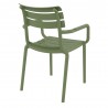 Compamia Paris Resin Outdoor Arm Chair In Olive Green - Back Angled