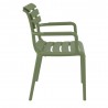 Compamia Paris Resin Outdoor Arm Chair In Olive Green - Side