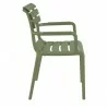 Compamia Paris Resin Outdoor Arm Chair In Olive Green - Side - Compamia Paris Resin Outdoor Arm Chair In Olive Green - Side