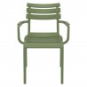 Compamia Paris Resin Outdoor Arm Chair In Olive Green - Front