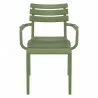 Compamia Paris Resin Outdoor Arm Chair In Olive Green - Front - Compamia Paris Resin Outdoor Arm Chair In Olive Green - Front