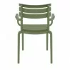 Compamia Paris Resin Outdoor Arm Chair In Olive Green - Back - Compamia Paris Resin Outdoor Arm Chair In Olive Green - Back