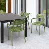 Compamia Paris Resin Outdoor Arm Chair In Olive Green - Lifestyle 3