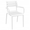 Compamia Paris Resin Outdoor Arm Chair In White - Angled